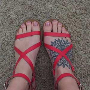 Red sandals